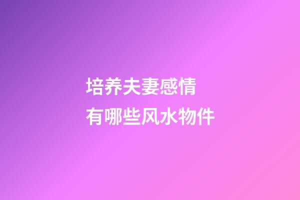 培养夫妻感情  有哪些风水物件